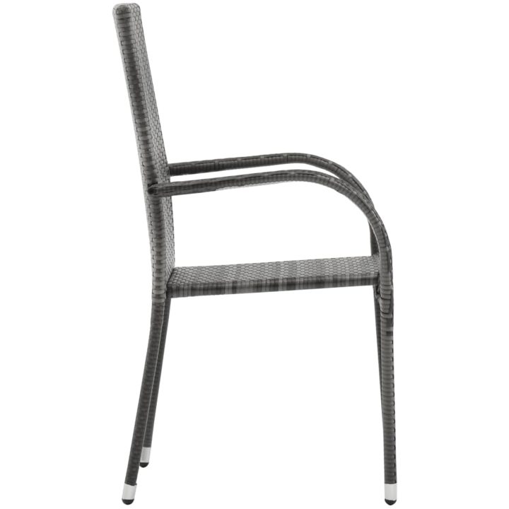 Matgrupp för trädgården 7 delar grå och svart vidaXL 140 cm table length – bild 7