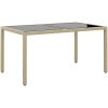 Matgrupp för trädgården 7 delar konstrotting härdat glas beige vidaXL – miniatyr 5