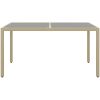 Matgrupp för trädgården 7 delar konstrotting härdat glas beige vidaXL – miniatyr 6