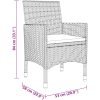 Matgrupp för trädgården 7 delar konstrotting härdat glas beige vidaXL – miniatyr 7