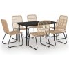 Matgrupp för trädgården 7 delar konstrotting och glas vidaXL 150 cm table length – miniatyr 2