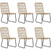 Matgrupp för trädgården 7 delar konstrotting och glas vidaXL 150 cm table length – miniatyr 3