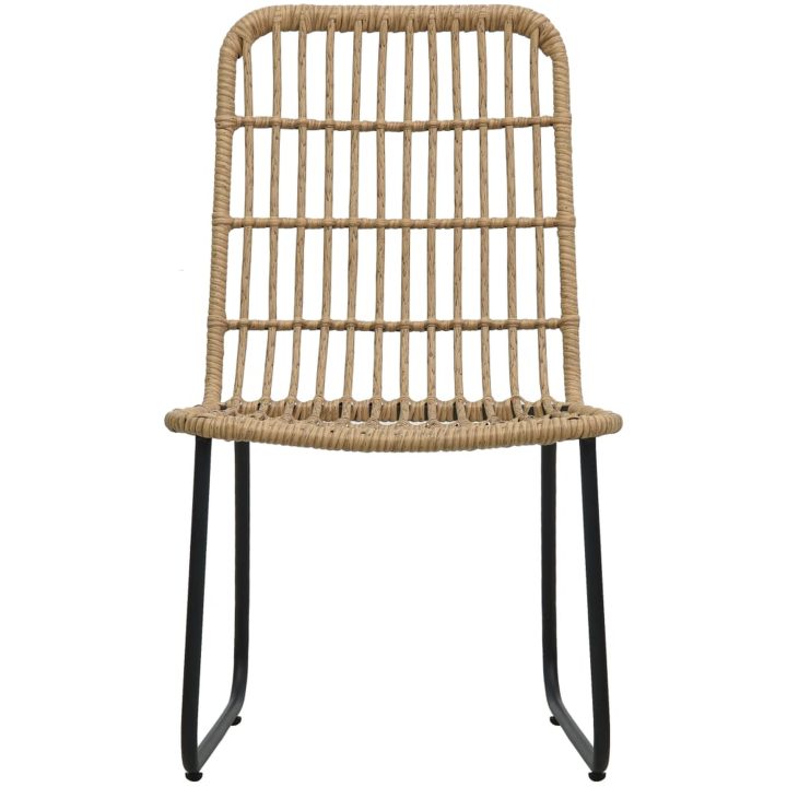 Matgrupp för trädgården 7 delar konstrotting och glas vidaXL 150 cm table length – bild 4