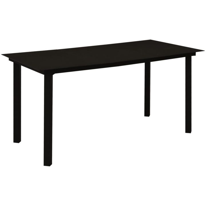 Matgrupp för trädgården 7 delar konstrotting och glas vidaXL 150 cm table length – bild 10