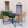 Matgrupp för trädgården 7 delar konstrotting och glas vidaXL 150 cm table length – miniatyr 1