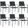 Matgrupp för trädgården 7 delar konstrotting & stål vidaXL 140 cm table length – miniatyr 4
