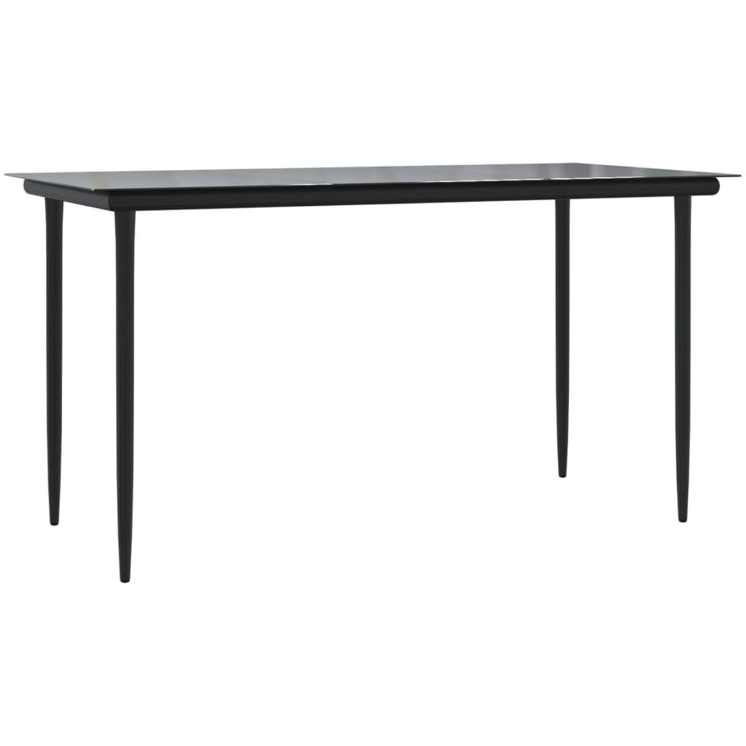 Matgrupp för trädgården 7 delar konstrotting & stål vidaXL 140 cm table length – bild 6