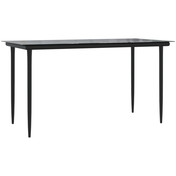 Matgrupp för trädgården 7 delar konstrotting & stål vidaXL 140 cm table length – bild 6