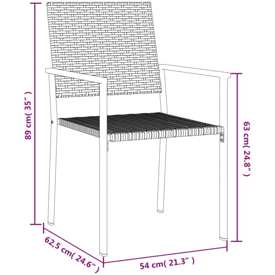 Matgrupp för trädgården 7 delar konstrotting & stål vidaXL 140 cm table length – bild 9