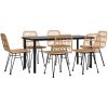 Matgrupp för trädgården 7 delar konstrotting vidaXL 160 cm table length – miniatyr 3