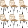 Matgrupp för trädgården 7 delar konstrotting vidaXL 160 cm table length – miniatyr 4