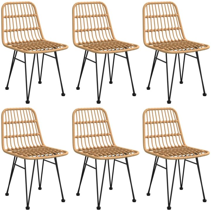 Matgrupp för trädgården 7 delar konstrotting vidaXL 160 cm table length – bild 4