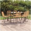 Matgrupp för trädgården 7 delar konstrotting vidaXL 160 cm table length – miniatyr 1