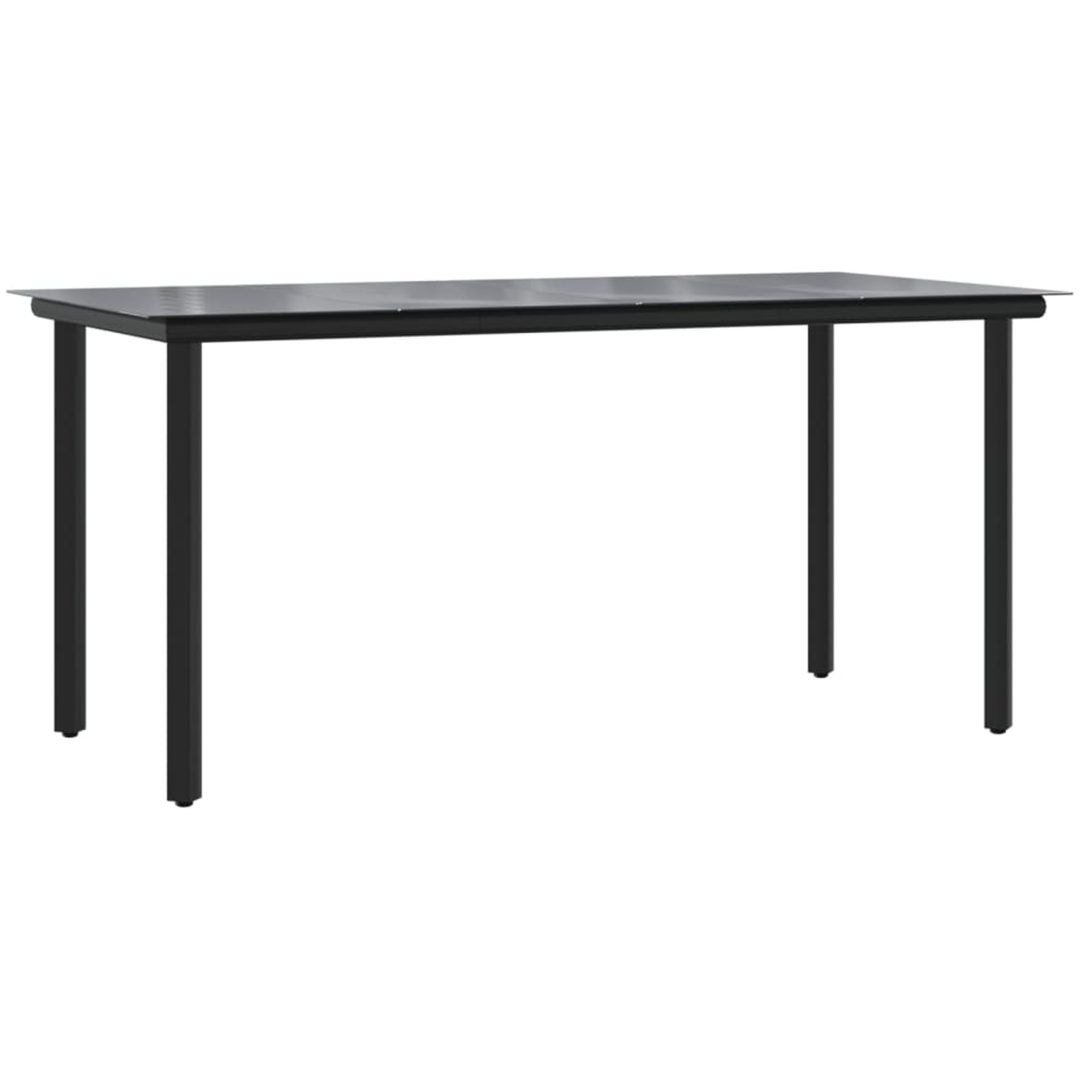 Matgrupp för trädgården 7 delar ljusgrå konstrottning vidaXL 160 cm table length – bild 8