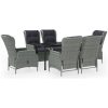 Matgrupp för trädgården 7 delar ljusgrå vidaXL 140 cm table length – miniatyr 2