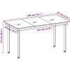 Matgrupp för trädgården 7 delar ljusgrå vidaXL 140 cm table length – miniatyr 8