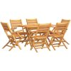 Matgrupp för trädgården 7 delar massiv teak vidaXL – miniatyr 2