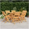 Matgrupp för trädgården 7 delar massiv teak vidaXL – miniatyr 1