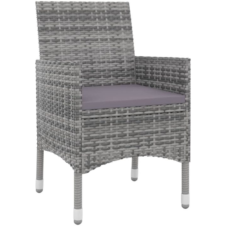 Matgrupp för trädgården 7 delar med dynor konstrotting och glas vidaXL 140 cm table length – bild 3
