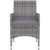 Matgrupp för trädgården 7 delar med dynor konstrotting och glas vidaXL 140 cm table length – miniatyr 4