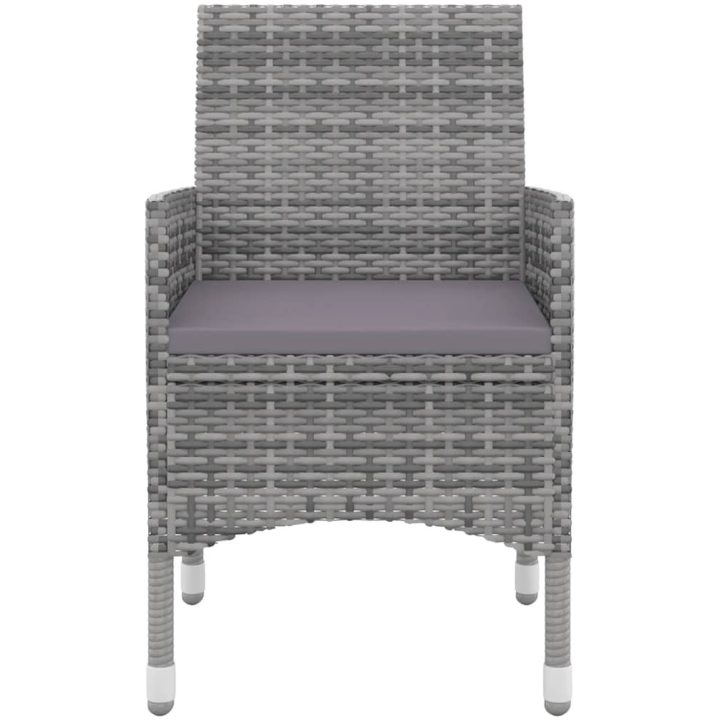 Matgrupp för trädgården 7 delar med dynor konstrotting och glas vidaXL 140 cm table length – bild 4