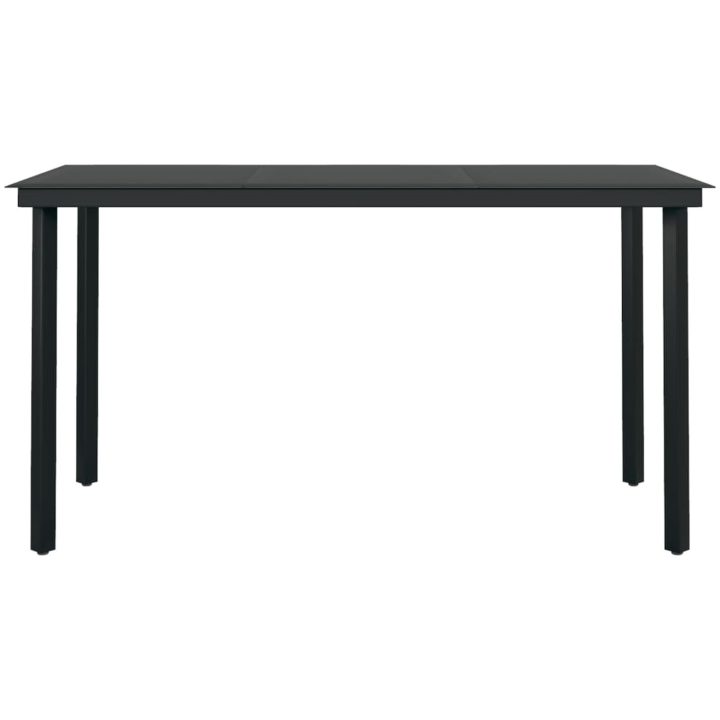 Matgrupp för trädgården 7 delar med dynor konstrotting och glas vidaXL 140 cm table length – bild 6