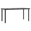 Matgrupp för trädgården 7 delar mörkgrå konstrottning vidaXL 160 cm table length – miniatyr 8