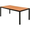 Matgrupp för trädgården 7 delar PVC-rotting svart och brun vidaXL 184.5 cm table length – miniatyr 3