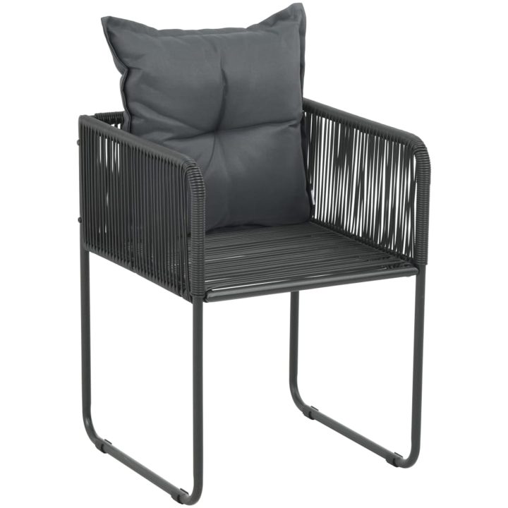 Matgrupp för trädgården 7 delar PVC-rotting svart och brun vidaXL 184.5 cm table length – bild 5