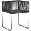Matgrupp för trädgården 7 delar PVC-rotting svart och brun vidaXL 184.5 cm table length – miniatyr 6