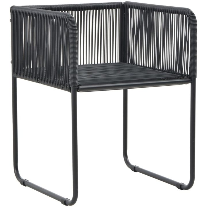 Matgrupp för trädgården 7 delar PVC-rotting svart och brun vidaXL 184.5 cm table length – bild 6