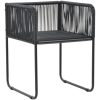 Matgrupp för trädgården 7 delar PVC-rotting svart vidaXL 150 cm table length – miniatyr 6