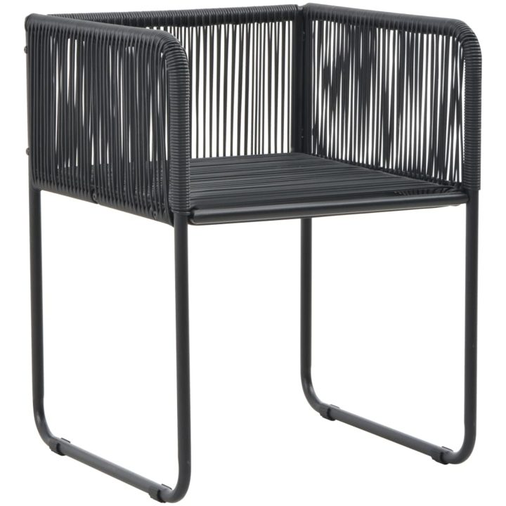 Matgrupp för trädgården 7 delar PVC-rotting svart vidaXL 150 cm table length – bild 6