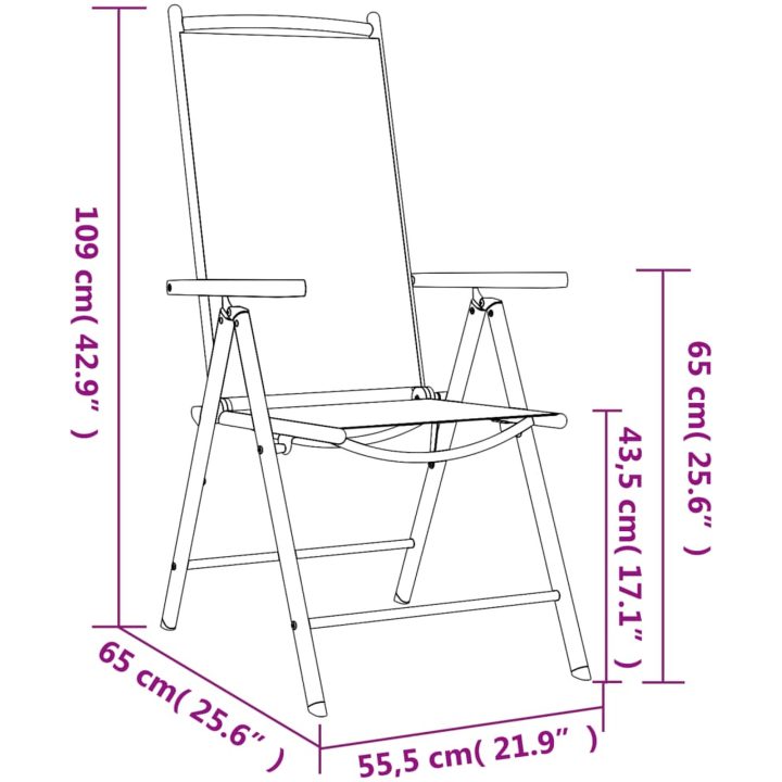 Matgrupp för trädgården 7 delar svart aluminium vidaXL 150 cm bordslängd – bild 11