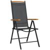 Matgrupp för trädgården 7 delar svart aluminium vidaXL 150 cm bordslängd – miniatyr 4