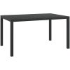 Matgrupp för trädgården 7 delar svart aluminium vidaXL 150 cm bordslängd – miniatyr 9