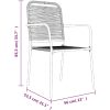 Matgrupp för trädgården 7 delar svart bomullsrep och stål vidaXL 160 cm table length – miniatyr 10