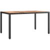 Matgrupp för trädgården 7 delar svart konstrotting&massivakacia vidaXL 150 x 90 x 75 cm – miniatyr 6