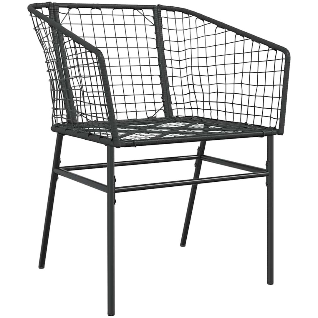 Matgrupp för trädgården 7 delar svart polyrotting glas vidaXL 160 x 80 x 74 cm – bild 4