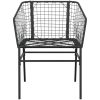 Matgrupp för trädgården 7 delar svart polyrotting glas vidaXL 160 x 80 x 74 cm – miniatyr 6