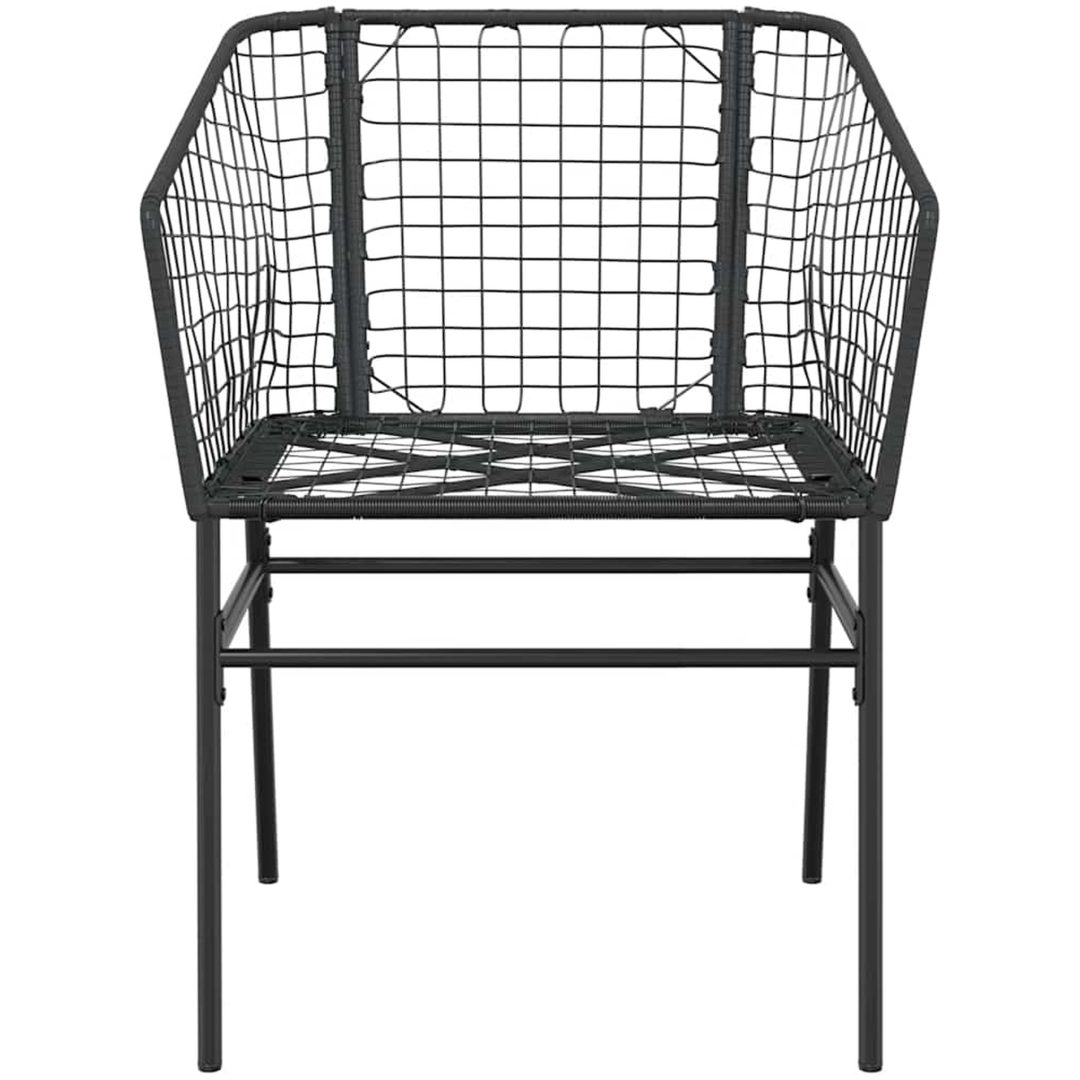 Matgrupp för trädgården 7 delar svart polyrotting glas vidaXL 160 x 80 x 74 cm – bild 6