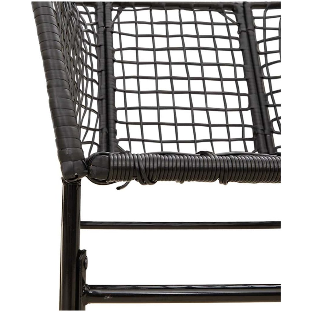 Matgrupp för trädgården 7 delar svart polyrotting glas vidaXL 160 x 80 x 74 cm – bild 7