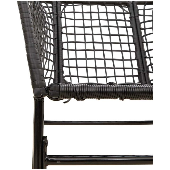 Matgrupp för trädgården 7 delar svart polyrotting glas vidaXL 160 x 80 x 74 cm – bild 7