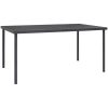 Matgrupp för trädgården 7 delar svart stål och textilen vidaXL 150 cm table length – miniatyr 4