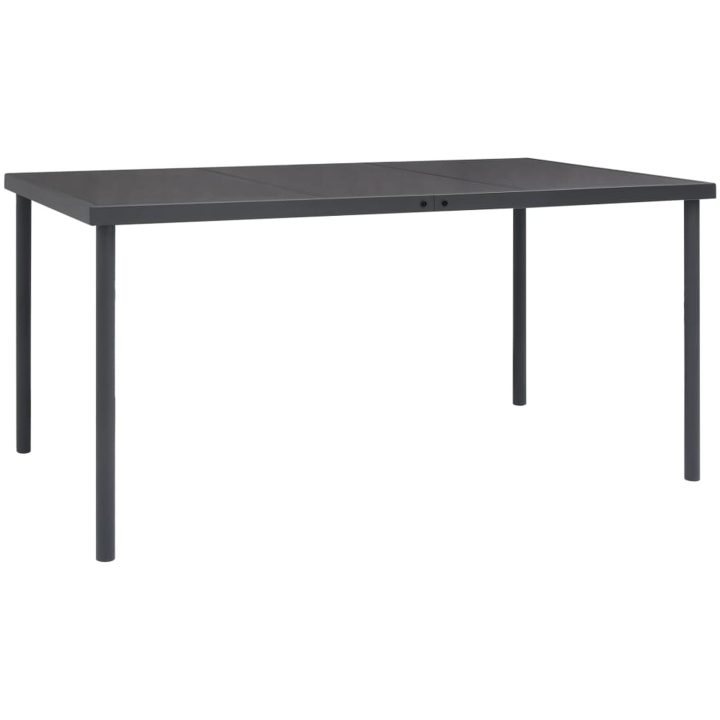 Matgrupp för trädgården 7 delar svart stål och textilen vidaXL 150 cm table length – bild 4