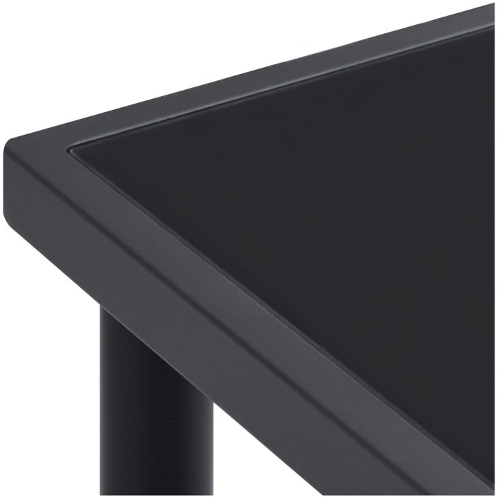 Matgrupp för trädgården 7 delar svart stål och textilen vidaXL 150 cm table length – bild 5