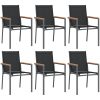 Matgrupp för trädgården 7 delar svart textilen och stål vidaXL 140 cm bordslängd – miniatyr 4