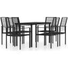 Matgrupp för trädgården 7 delar svart vidaXL 140 cm table length – miniatyr 2