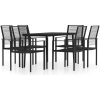 Matgrupp för trädgården 7 delar svart vidaXL 140 cm table length – miniatyr 2