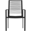 Matgrupp för trädgården 7 delar svart vidaXL 140 cm table length – miniatyr 4